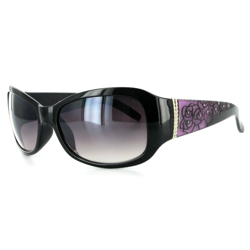 "Rose Ramble" Designer Etched Flower Pattern and Metal Studs Sunglasses 100%UV - Aloha Eyes
 - 2