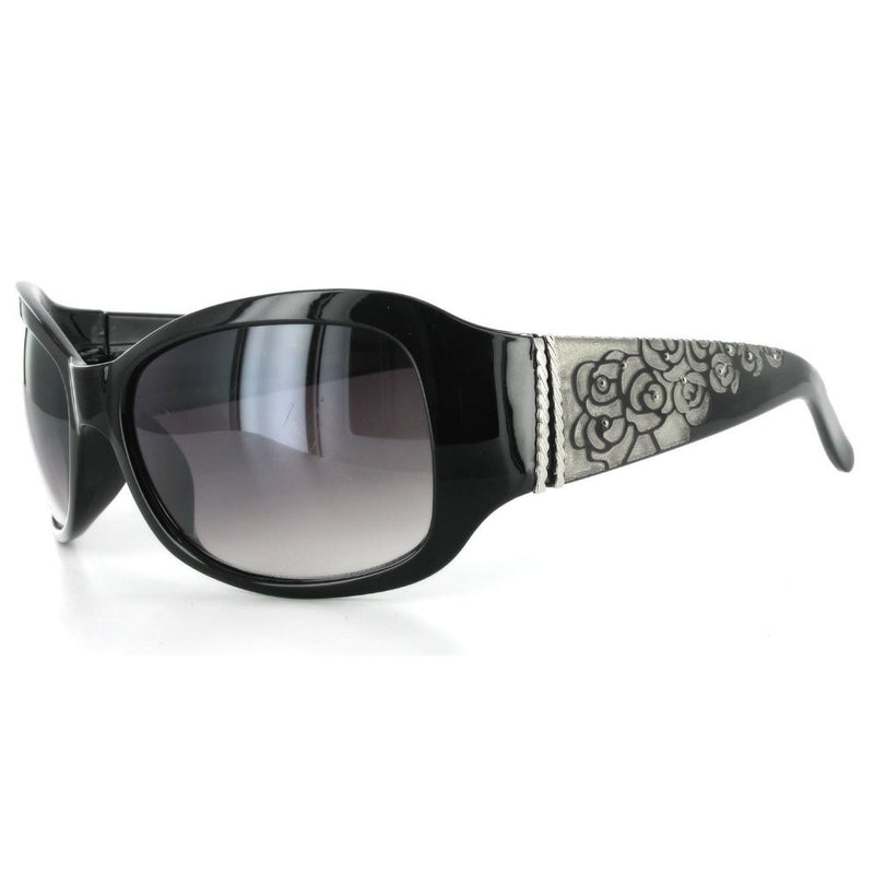 "Rose Ramble" Designer Etched Flower Pattern and Metal Studs Sunglasses 100%UV - Aloha Eyes
 - 1