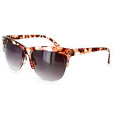 "Catamaran" Designer Womens Half-Frame Wayfarer Sunglasses with Animal Pattern