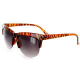 "Catamaran" Designer Womens Half-Frame Wayfarer Sunglasses with Animal Pattern