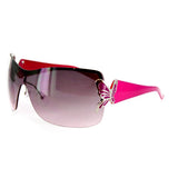Papillon Women's Designer Sunglasses with Stylish Shield Lens and Butterfly Emblem