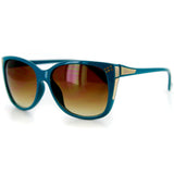 "Stella" Trendy Wayfarer Sunglasses, Crystals, Gold Accents-Large Lens - 100%UV