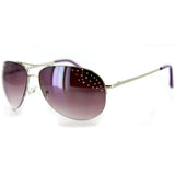 Starlet Women's Designer Sunglasses with Aviator Frames and Austrian Crystals