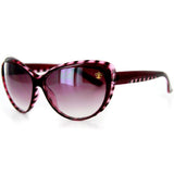 Versailles Designer Sunglasses with Stylish Patterned Frames, Fleur de Lis, and Large, Cat-Eye Lenses for Women
