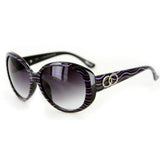 Olivia 2047 Designer Sunglasses with Funky Stripe Patterned Frames