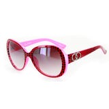 "Oliva" Trendy Designer-Inspired Polk-Dot Two-Toned Large Lens Sunglasses 100%UV