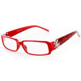 "Cabaret" Trendy Reading Glasses with Fleur De Lis emblem and Animal Print Temples by Ritzy Readers