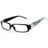 "Cabaret" Trendy Reading Glasses with Fleur De Lis emblem and Animal Print Temples by Ritzy Readers