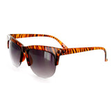 "Catamaran" Designer Womens Half-Frame Wayfarer Sunglasses with Animal Pattern