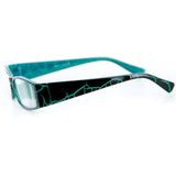 "Wild SIde" Trendy Rectangular Reading Glasses by Ritzy Readers (Blue +1.50)