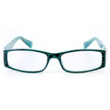"Wild SIde" Trendy Rectangular Reading Glasses by Ritzy Readers (Blue +2.00)