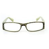 "Wild SIde" Trendy Rectangular Reading Glasses by Ritzy Readers (Green +1.00)