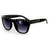 "Stage One" Vintage-Inspired Wayfarer Sunglasses with Studs - 100% UV