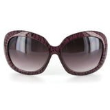 Glyphic 9411 Women's Designer Sunglasses with Unique Stylish Patterned Frames and Large Lenses (Purple/Black + Smoke)