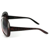 Glyphic 9411 Women's Designer Sunglasses with Unique Stylish Patterned Frames and Large Lenses (Black/Red + Smoke)