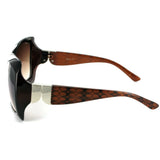 Ibiza 1924 Women's Designer Sunglasses with Unique Stylish Patterned Frames and Large Lenses (Brown + Amber)