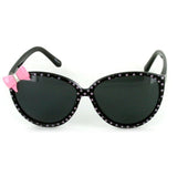 Aloha Kids "Lady Bugs" Polarized Sunglasses With Bow for Girls Age 4 & Up 100% UV (Black)