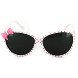 Aloha Kids "Lady Bugs" Polarized Sunglasses With Bow for Girls Age 4 & Up 100% UV (White)