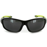 Power Sport X570021 Polarized Wrap Around Sports Sunglasses for Men and Women (Black & Green w/ Smoke)