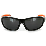 Power Sport X570021 Polarized Wrap Around Sports Sunglasses for Men and Women (Black & Orange w/ Smoke)