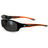 Power Sport X570021 Polarized Wrap Around Sports Sunglasses for Men and Women (Black & Orange w/ Smoke)