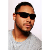 Power Sport X570019 Polarized Wrap Around Sports Sunglasses for Men and Women (Black & Red w/ Smoke)