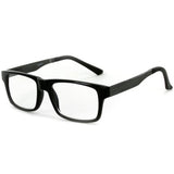 "Techno" Square Wayfarer Reading Glasses with Metal Temples for Men and Women