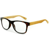 "Zen Master" Eco-Chic Wayfarer Unisex Reading Glasses with Woodgrain Temples