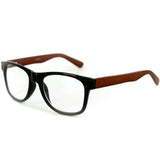 "Zen Master" Eco-Chic Wayfarer Unisex Reading Glasses with Woodgrain Temples