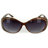 "Sea Dreams" Butterfly Reading Sunglasses with Interior Bifocal and Crystals for Women (Brown +1.00)